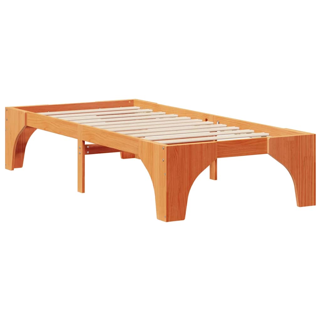 Krevetna konstrukcija Smeđa 100 x 200 cm Čvrsto borovo drvo