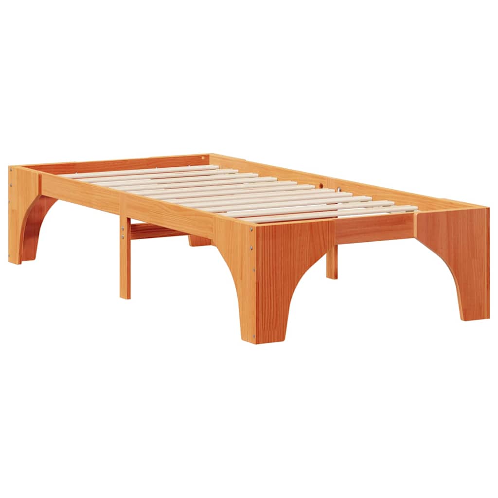 Krevetna konstrukcija Smeđa 90 x 200 cm Čvrsto borovo drvo