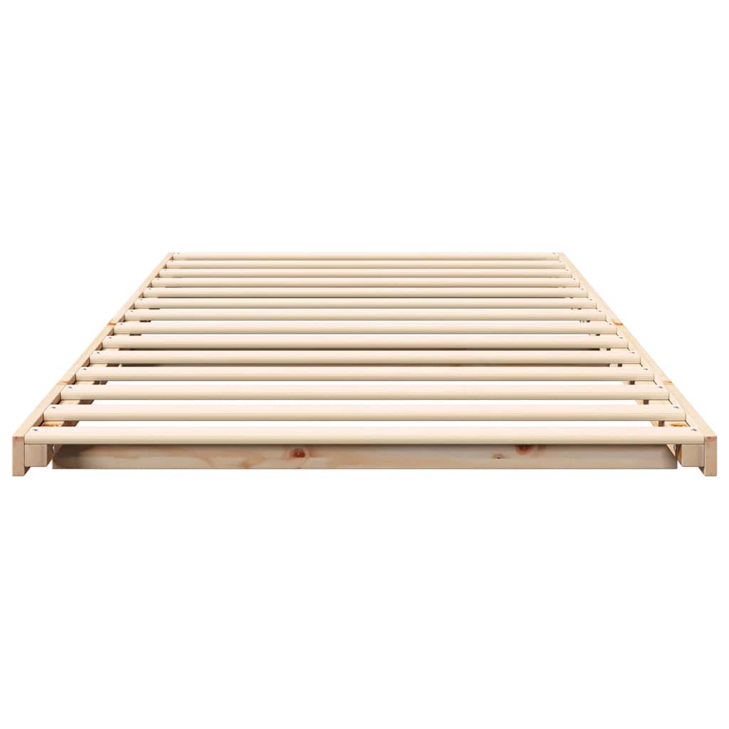 Krevetna konstrukcija Smeđa 100 x 210 cm Čvrsto borovo drvo