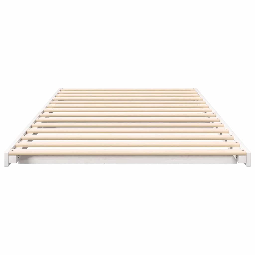 Krevetna konstrukcija Bijelo 90 x 220 cm Čvrsto borovo drvo