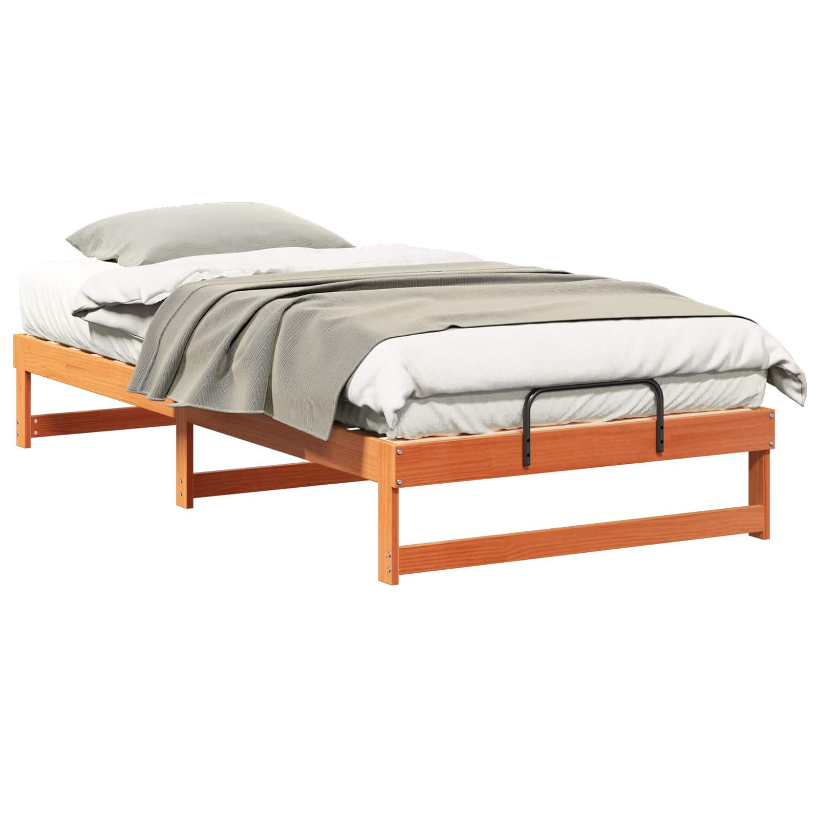 Krevetna konstrukcija Smeđa 100 x 200 cm Čvrsto borovo drvo