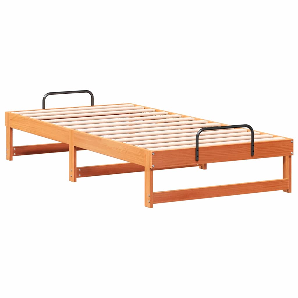 Krevetna konstrukcija Smeđa 90 x 200 cm Čvrsto borovo drvo