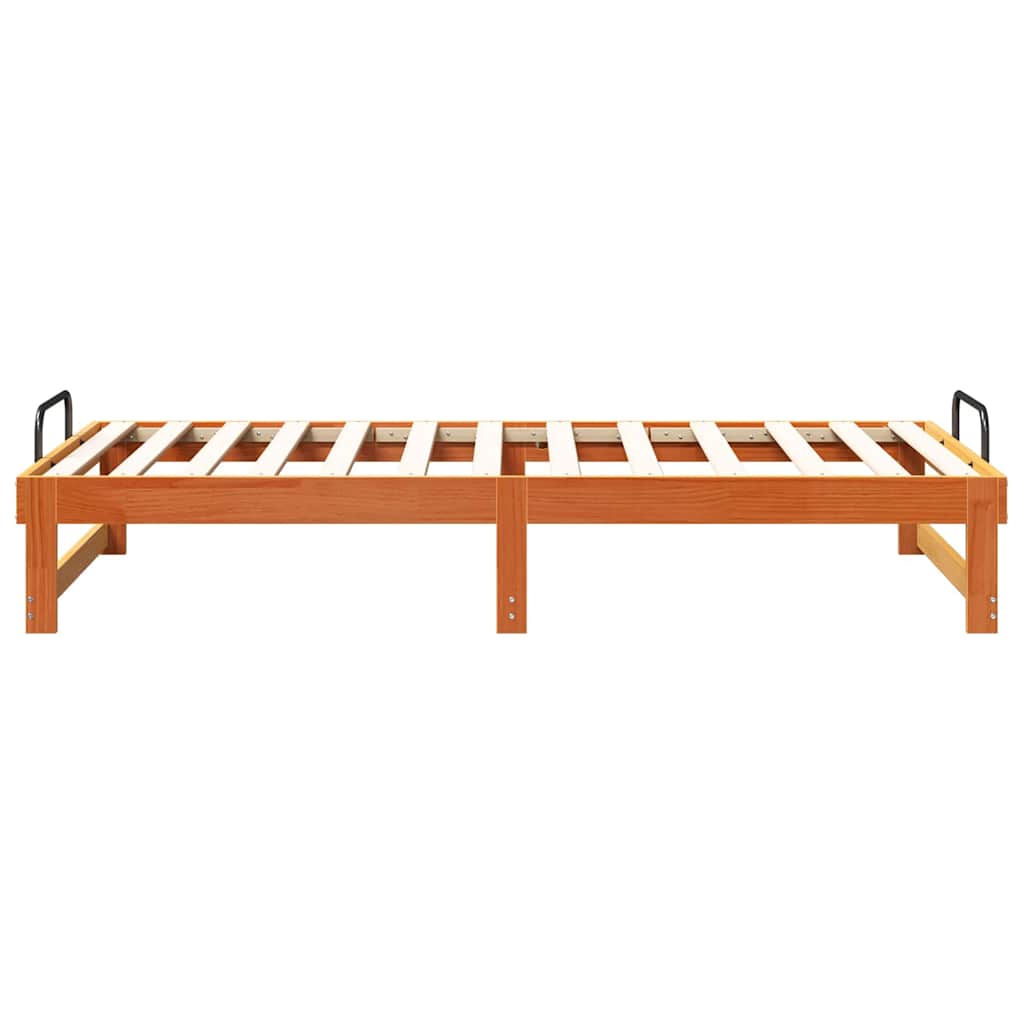 Krevetna konstrukcija Smeđa 90 x 200 cm Čvrsto borovo drvo