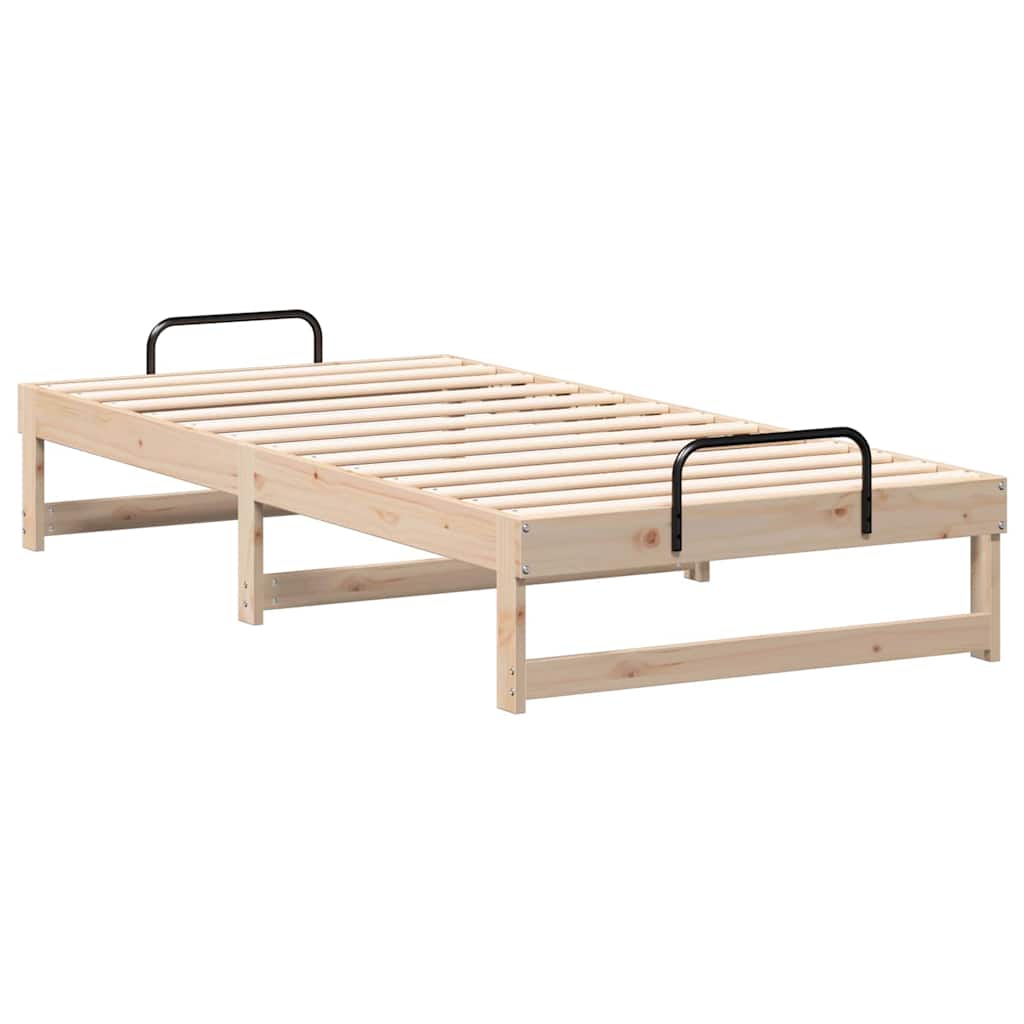 Krevetna konstrukcija Smeđa 75 x 190 cm Čvrsto borovo drvo