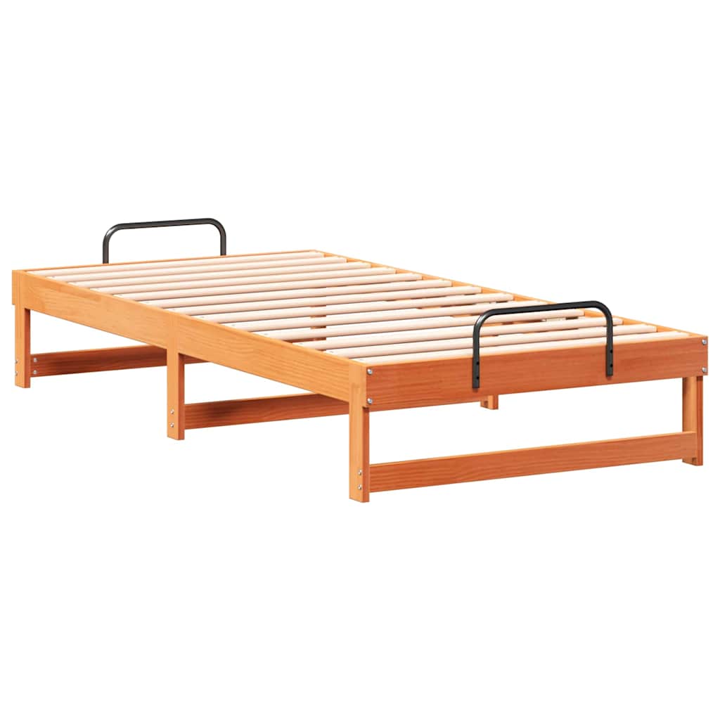Krevetna konstrukcija Smeđa 75 x 190 cm Čvrsto borovo drvo