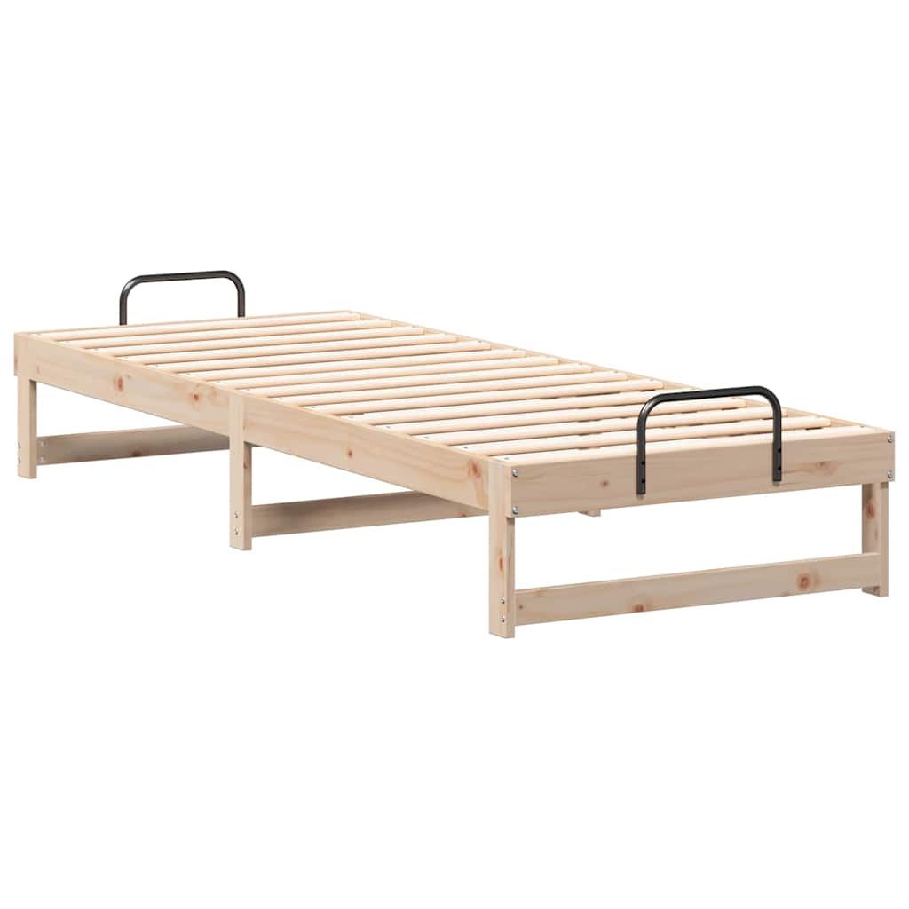 Krevetna konstrukcija Smeđa 90 x 210 cm Čvrsto borovo drvo