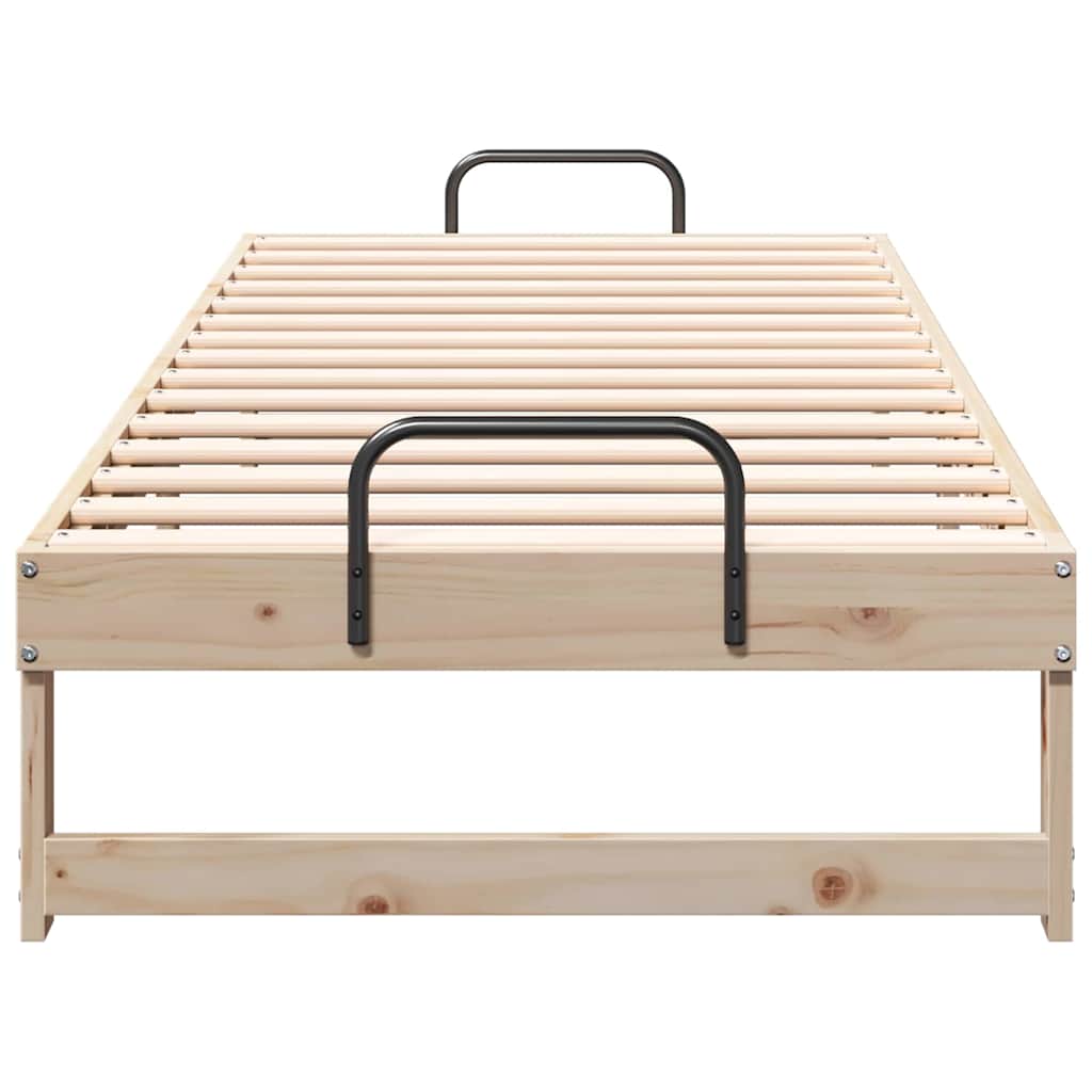 Krevetna konstrukcija Smeđa 90 x 210 cm Čvrsto borovo drvo