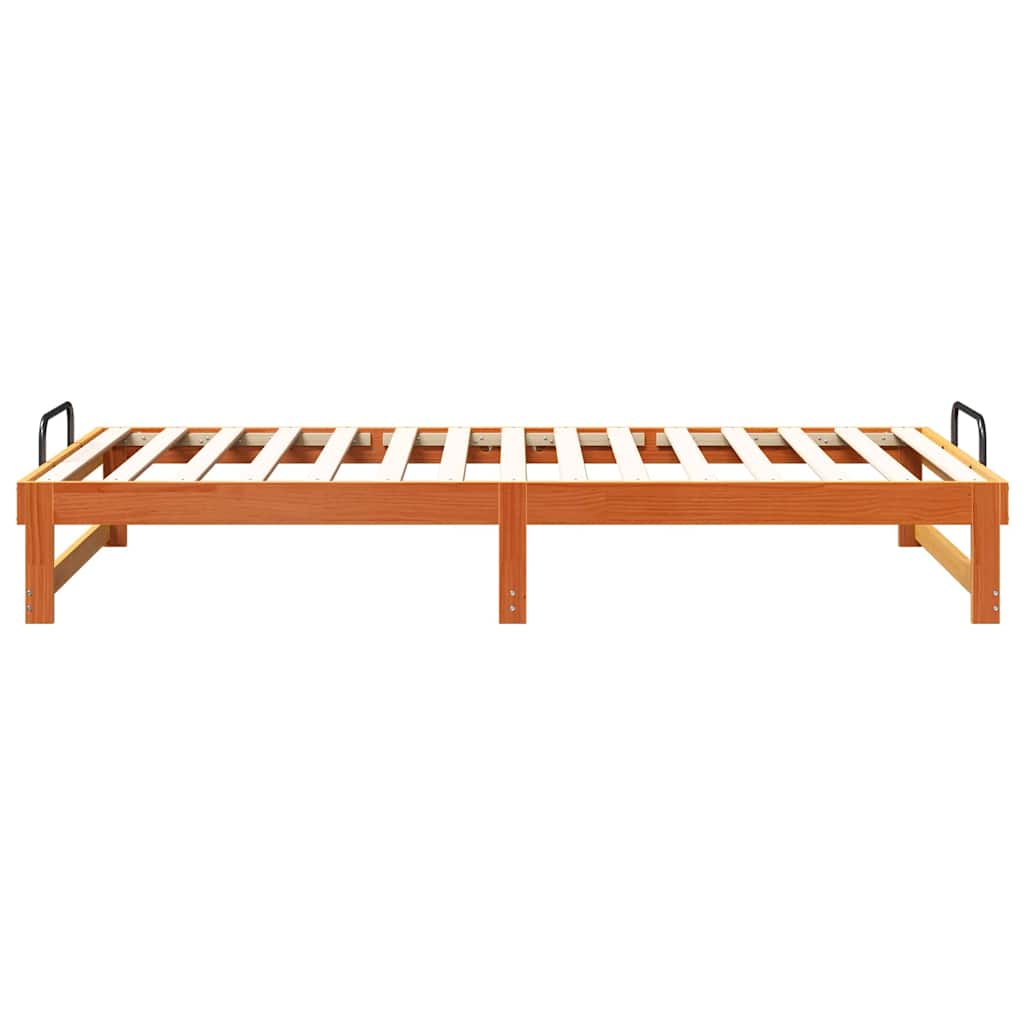 Krevetna konstrukcija Smeđa 100 x 210 cm Čvrsto borovo drvo
