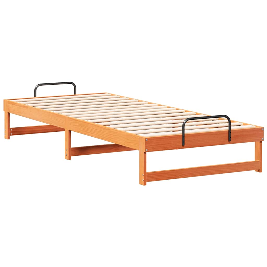 Krevetna konstrukcija Smeđa 80 x 220 cm Čvrsto borovo drvo