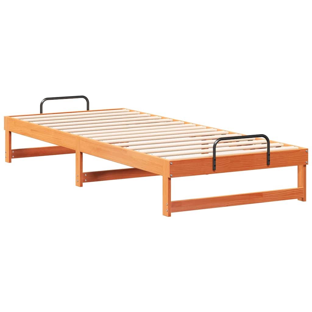Krevetna konstrukcija Smeđa 90 x 220 cm Čvrsto borovo drvo
