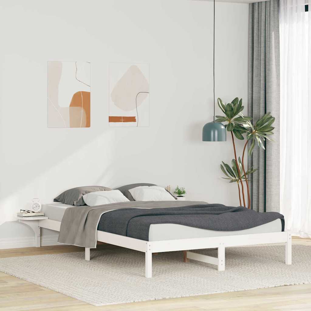 Krevetna konstrukcija s bočnim stolovima Bijelo 160 x 210 cm