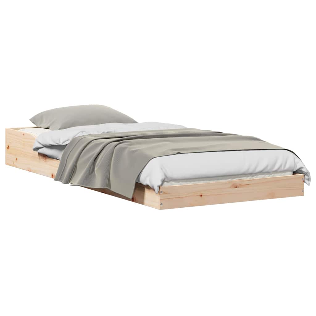 Krevetna konstrukcija Prirodna 75 x 190 cm Čvrsto borovo drvo