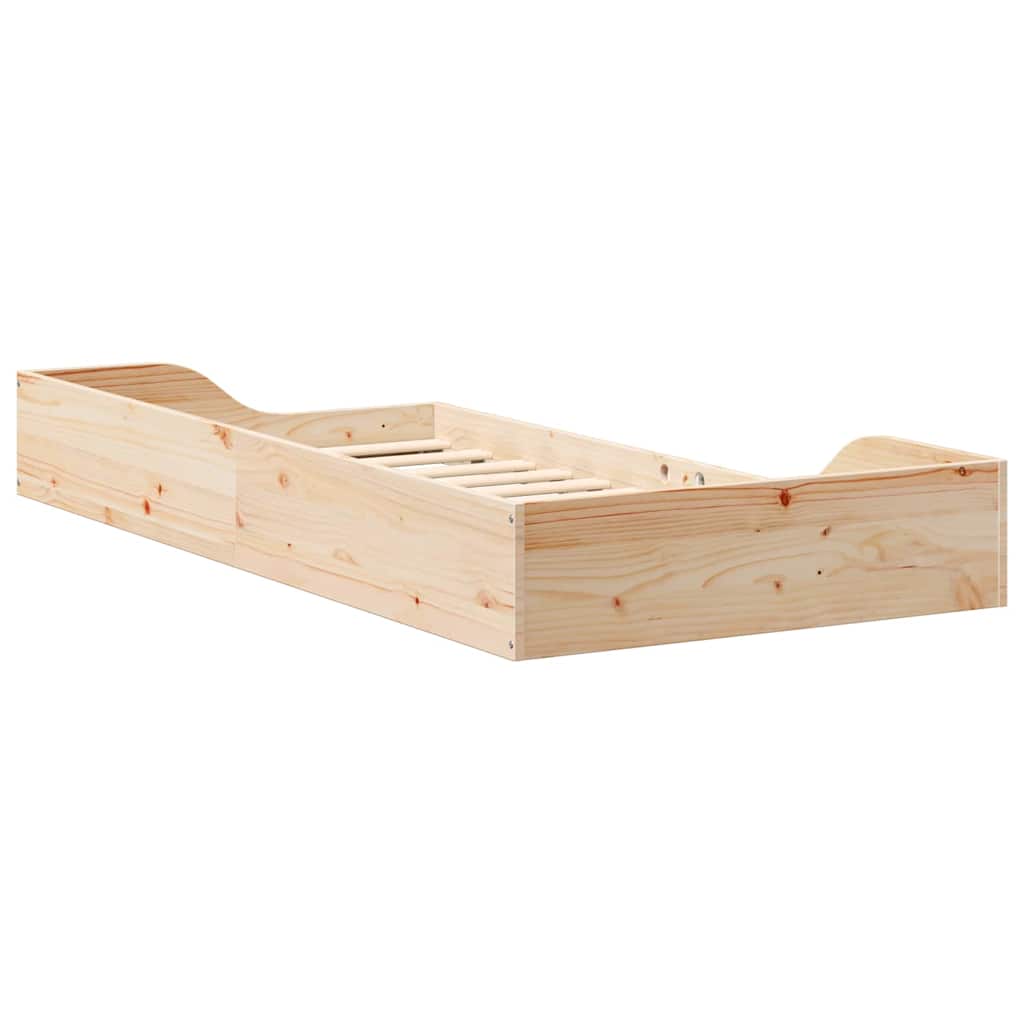 Krevetna konstrukcija Smeđa 75 x 190 cm Čvrsto borovo drvo