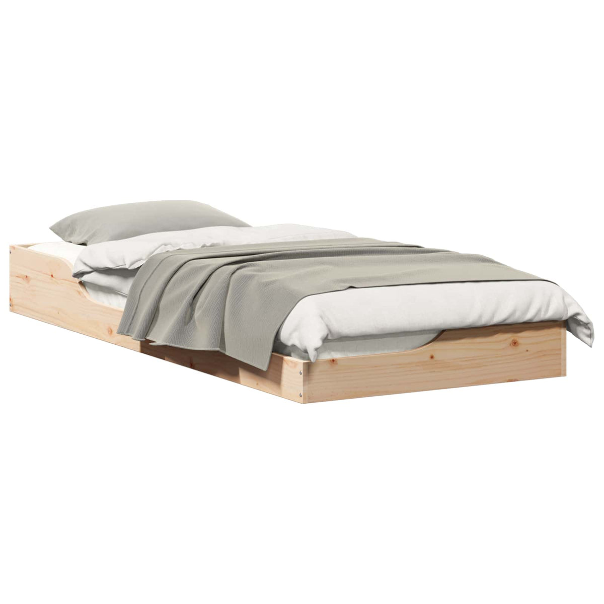 Krevetna konstrukcija Smeđa 90 x 210 cm Čvrsto borovo drvo Bež