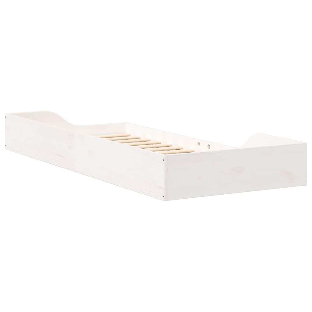 Krevetna konstrukcija Bijelo 90 x 210 cm Čvrsto borovo drvo