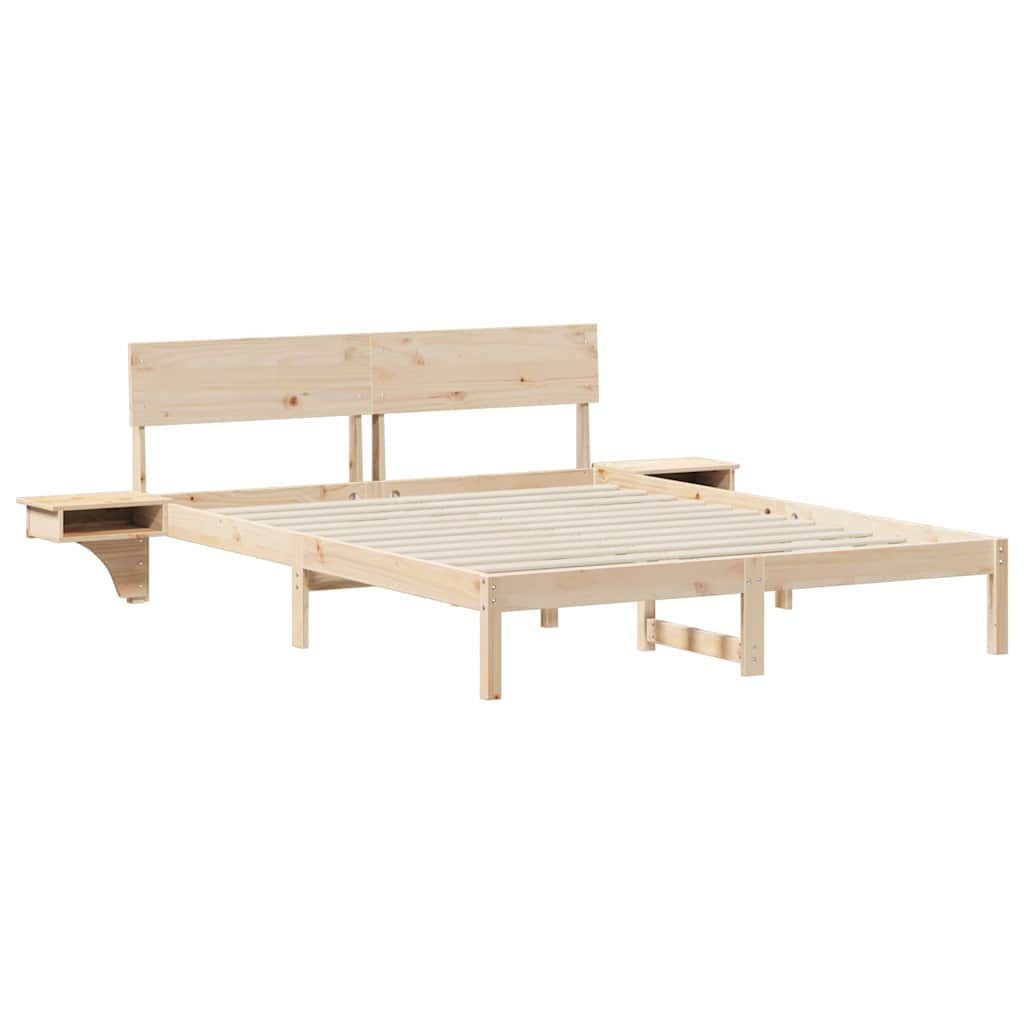 Krevetna konstrukcija Smeđa 150 x 200 cm Čvrsto borovo drvo