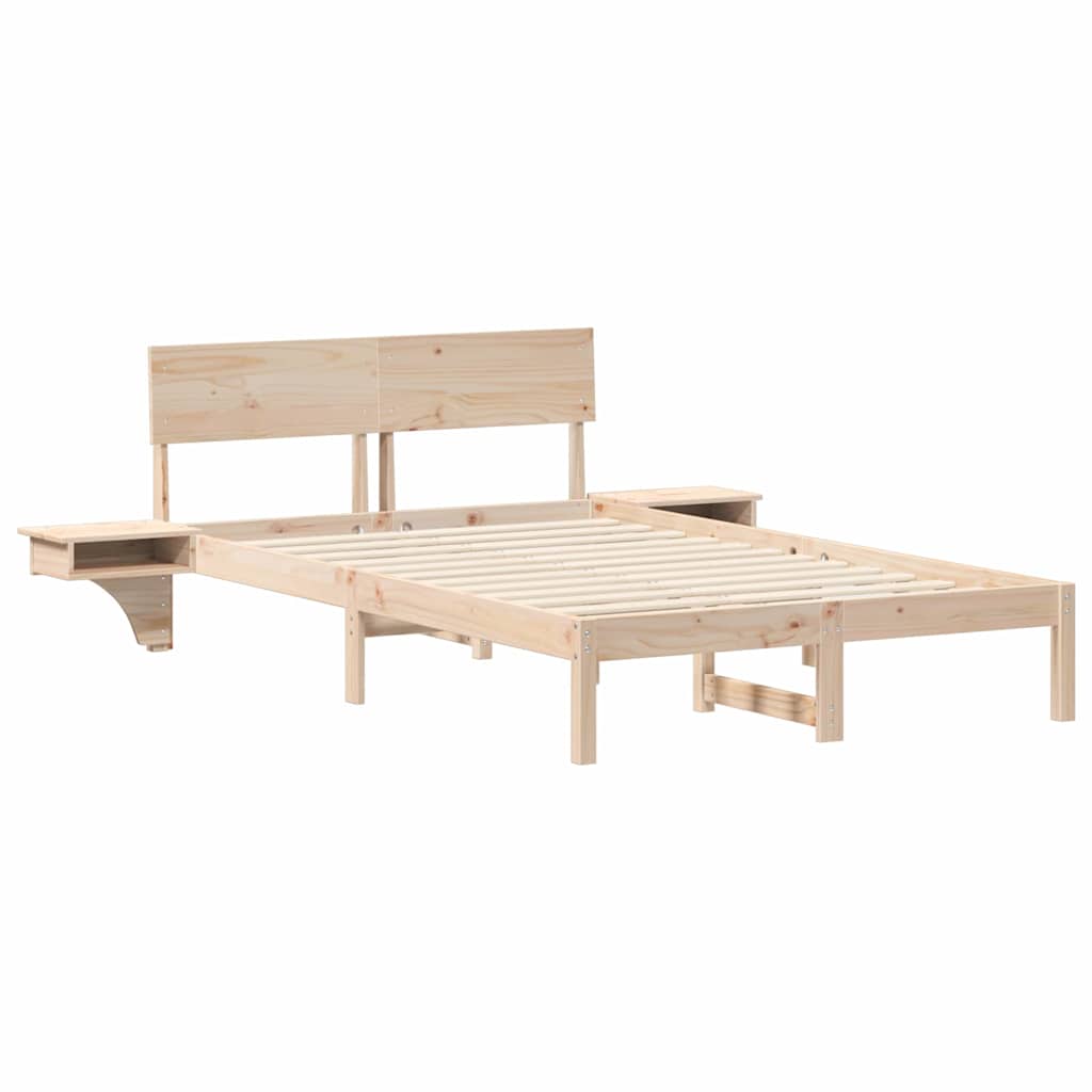 Krevetna konstrukcija Smeđa 120 x 200 cm Čvrsto borovo drvo