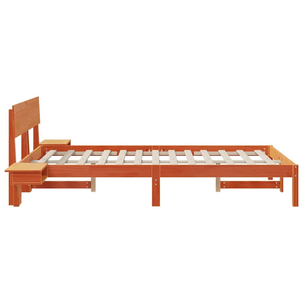 Krevetna konstrukcija s uzglavljem Vosak smeđa 135 x 190 cm