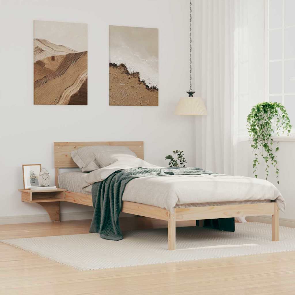Krevetna konstrukcija Smeđa 100 x 200 cm Čvrsto borovo drvo