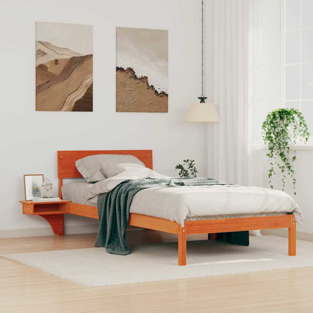 Krevetna konstrukcija s uzglavljem Vosak smeđa 80 x 200 cm
