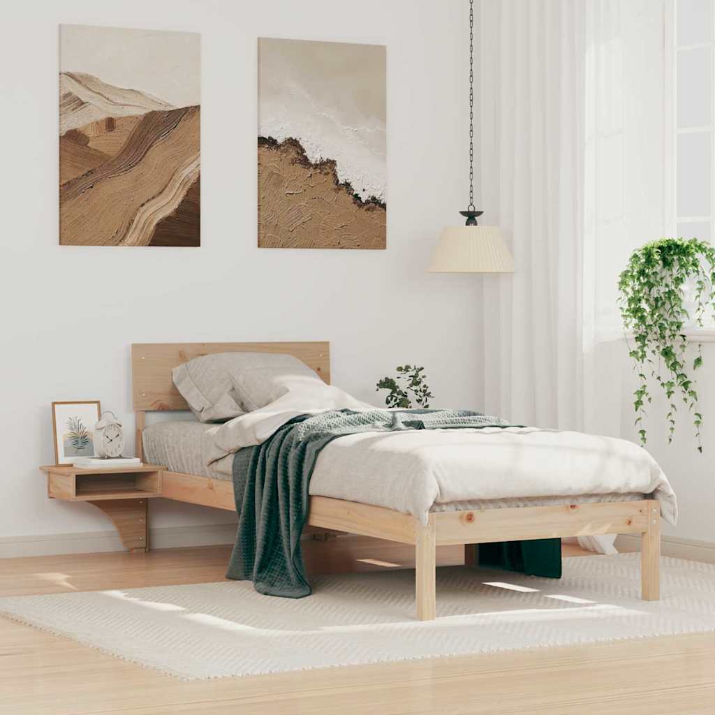 Krevetna konstrukcija Smeđa 75 x 190 cm Čvrsto borovo drvo