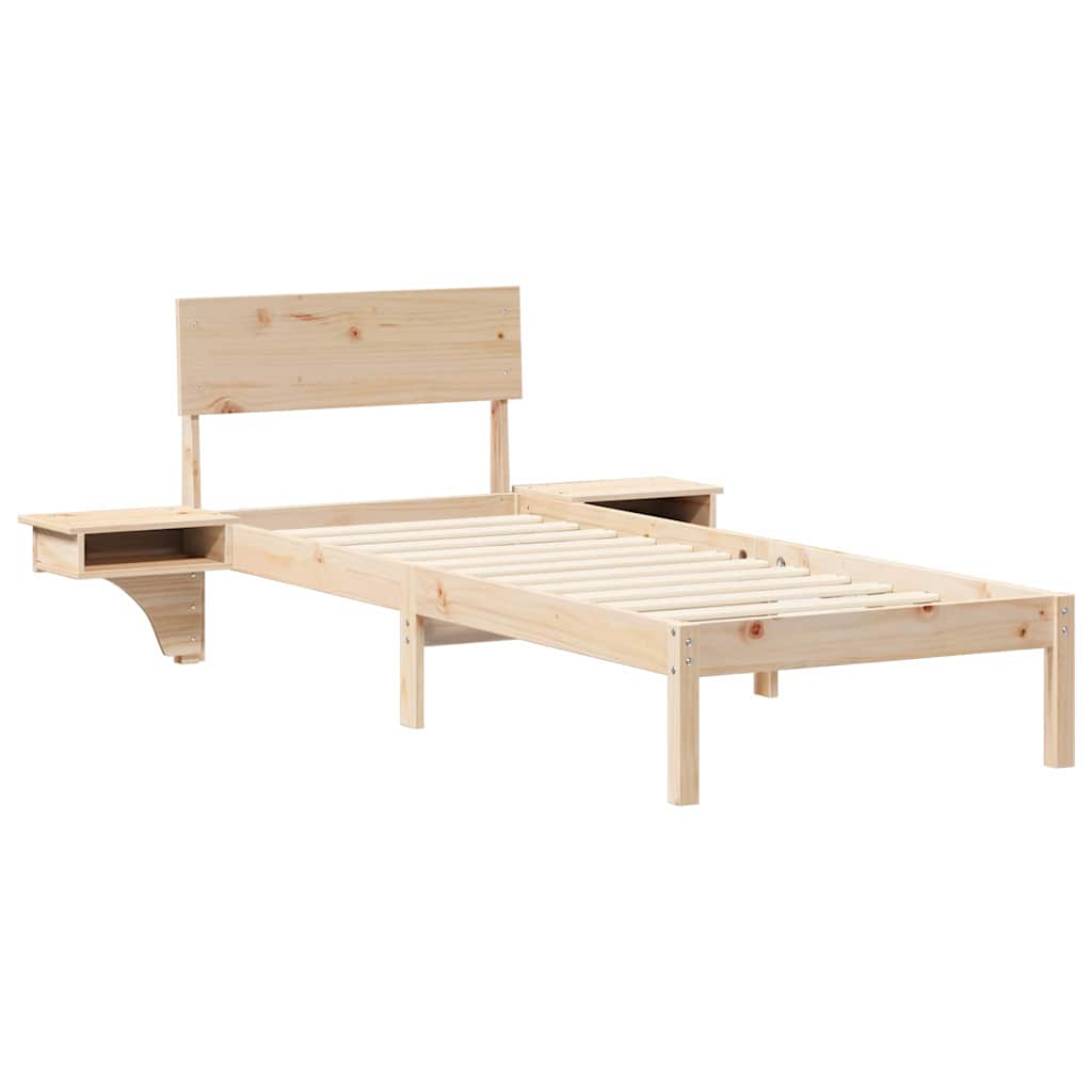 Krevetna konstrukcija Smeđa 75 x 190 cm Čvrsto borovo drvo