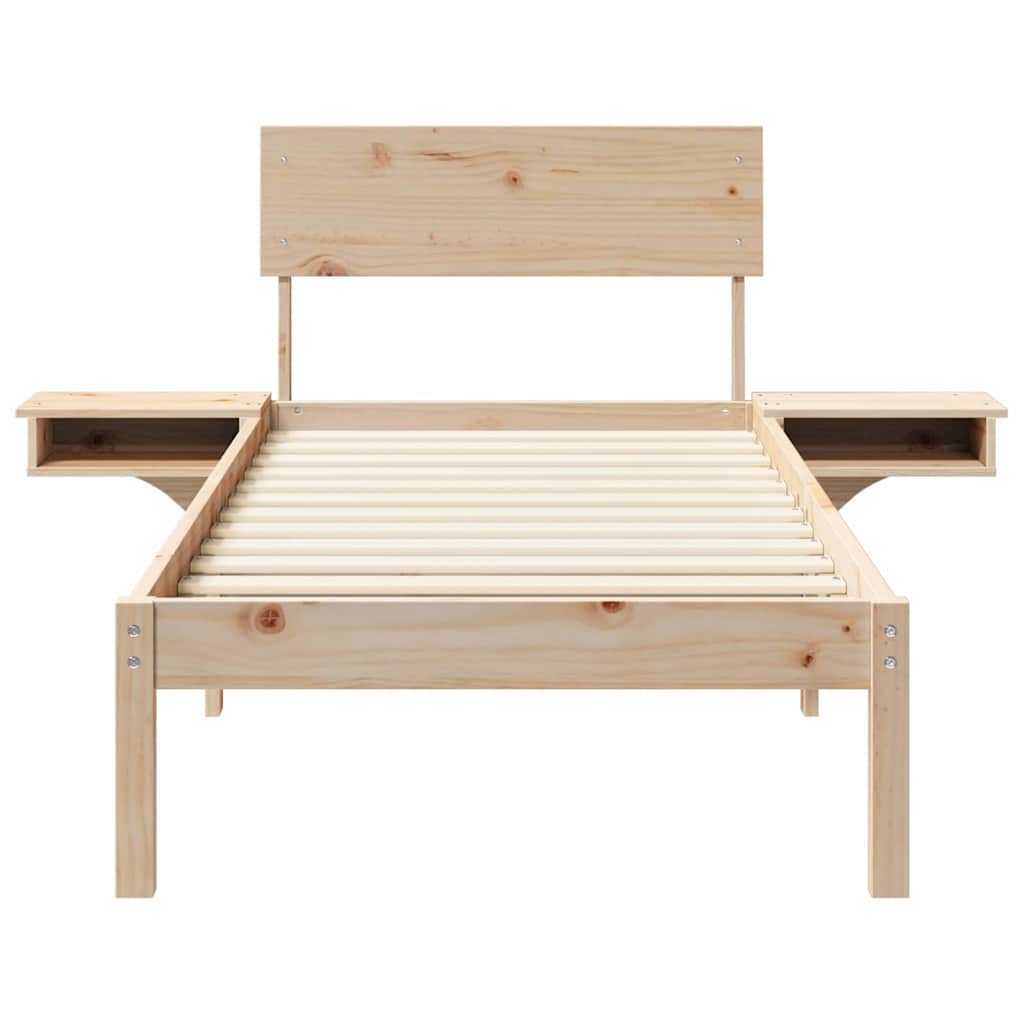 Krevetna konstrukcija Smeđa 75 x 190 cm Čvrsto borovo drvo