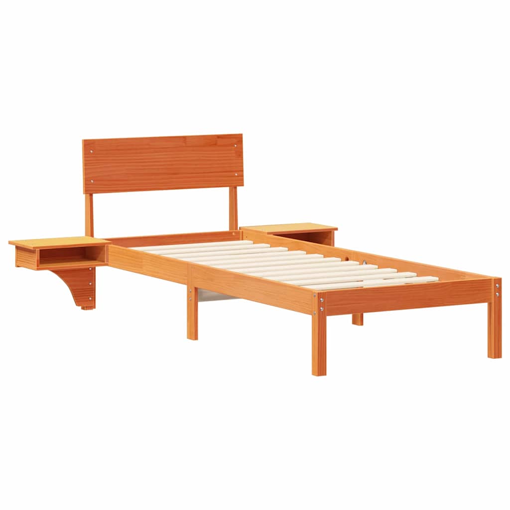 Krevetna konstrukcija s uzglavljem Vosak smeđa 75 x 190 cm