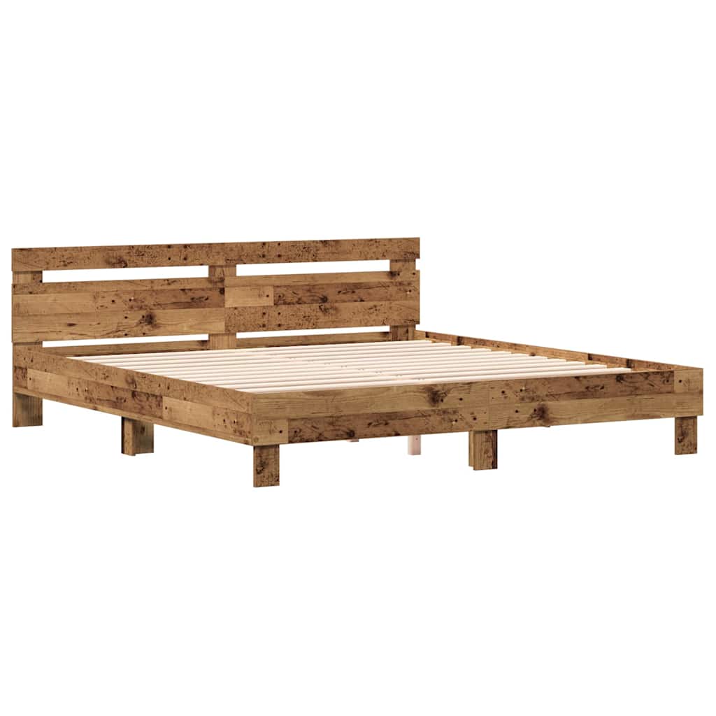 Krevetna konstrukcija s uzglavljem Staro drvo 203 x 185 x 70 cm