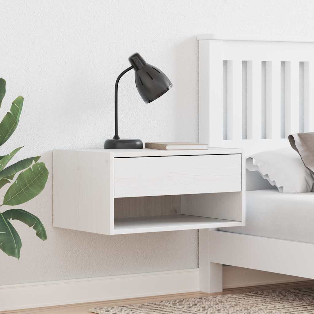 Noćni ormarić 2 pcs Bijelo 50 x 32,5 x 24 cm Masivna borovina