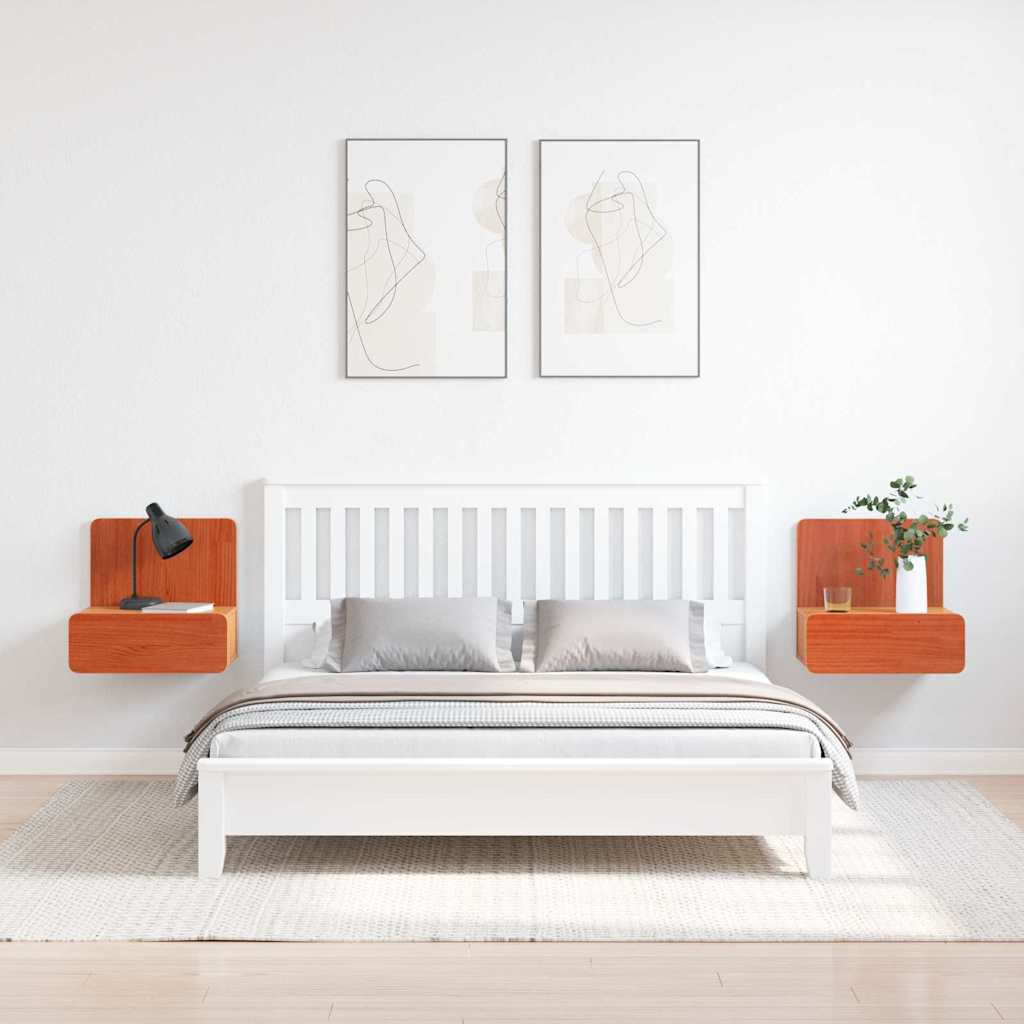 Noćni ormarić s ladicama 2 pcs Vosak smeđa 44 x 32,5 x 40 cm
