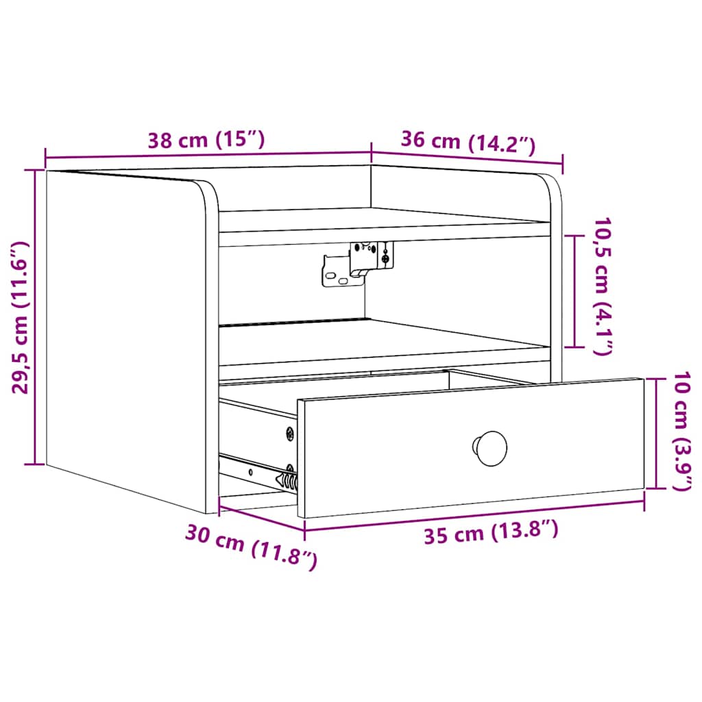 Noćni ormarić 2 pcs Bijelo 38 x 36 x 29,5 cm Masivna borovina