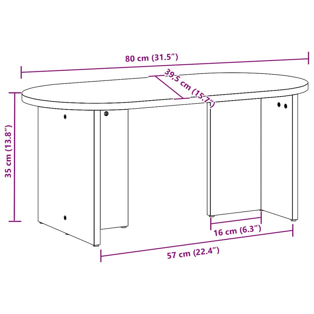 Kava Stol Vosak smeđa 80 x 39,5 x 35 cm Čvrsto borovo drvo
