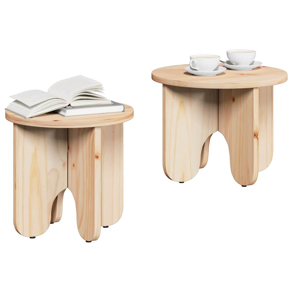 Kava Stol 2 pcs Prirodna Čvrsto borovo drvo