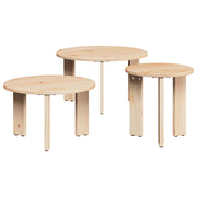 Kava Stol 3 pcs Prirodna Masivna borovina