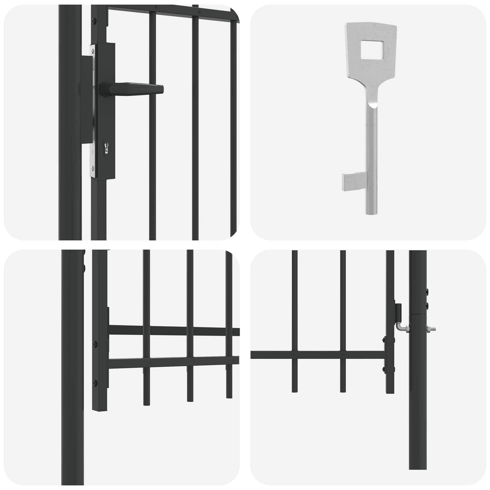 Ogradna vrata BOXTEL 103 x 150 cm Čelik s prahom premazan Siva