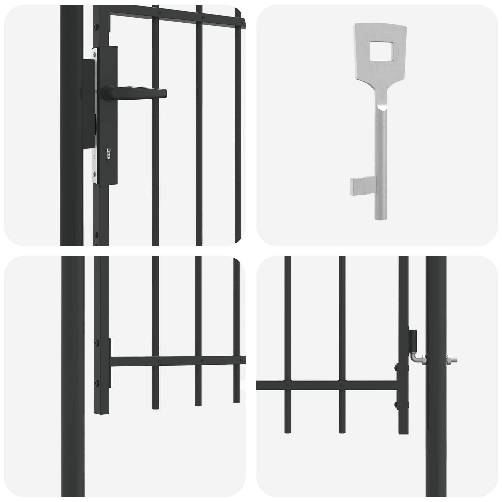 Ogradna vrata BOXTEL 103 x 175 cm Čelik s prahom premazan Siva