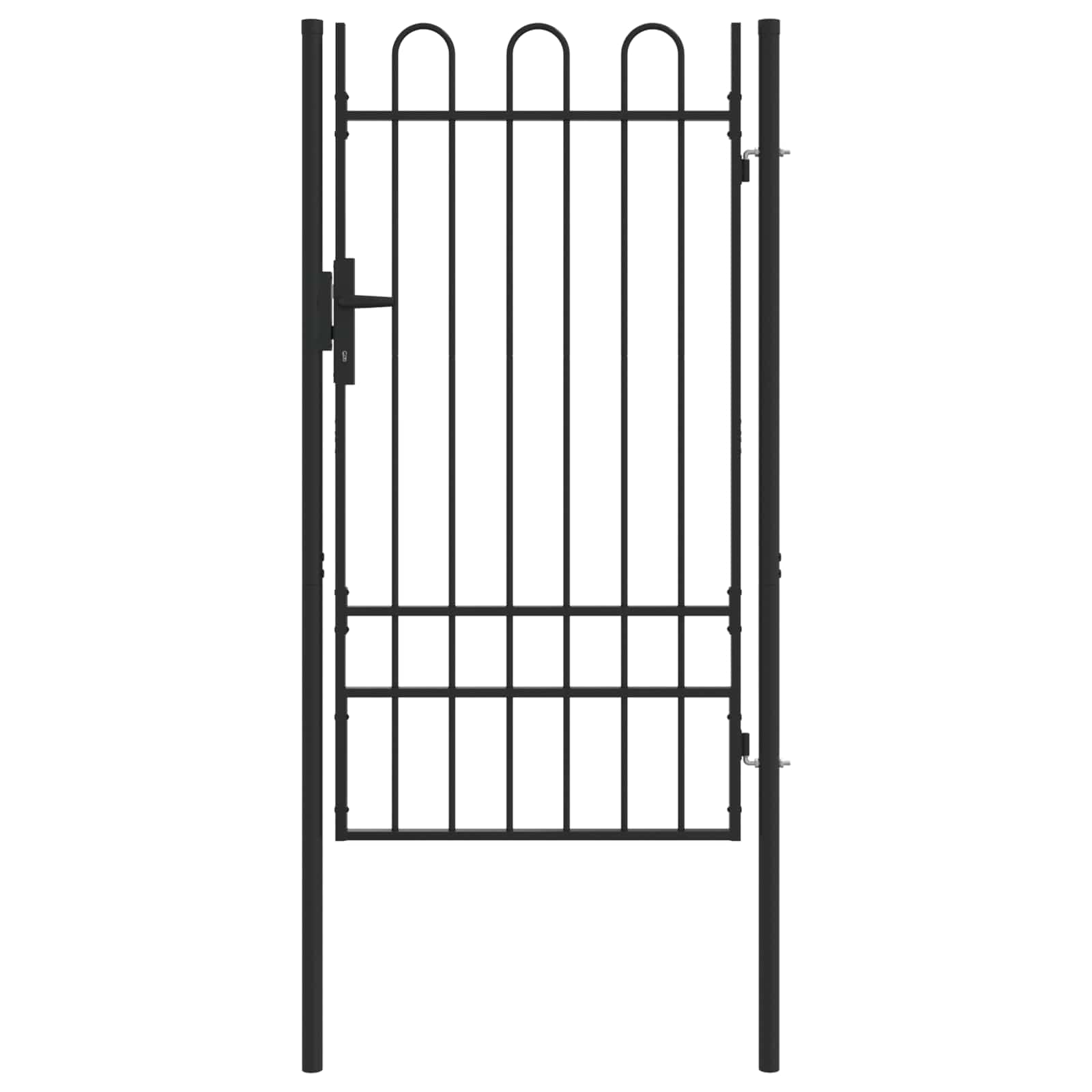 Ogradna vrata BOXTEL 103 x 225 cm Čelik s prahom premazan Siva