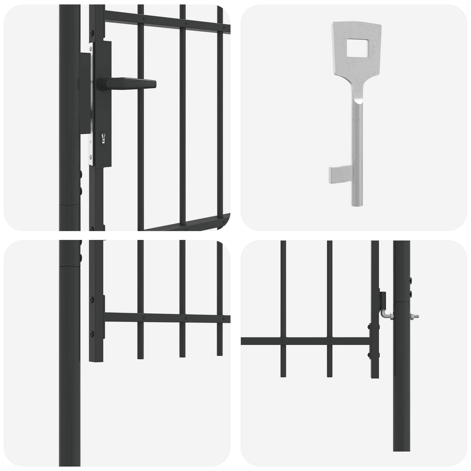 Ogradna vrata BOXTEL 103 x 250 cm Čelik s prahom premazan Siva