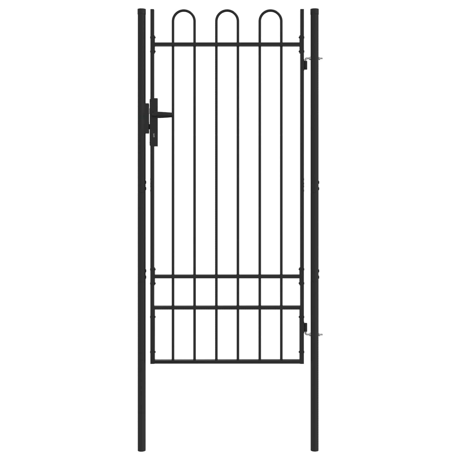 Ogradna vrata BOXTEL 103 x 250 cm Čelik s prahom premazan Siva