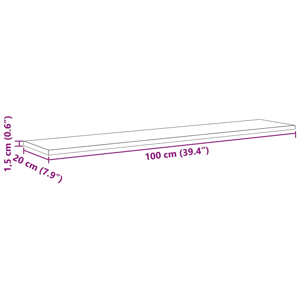 Police za knjige 4 pcs Crna 100 x 20 x 1,5 cm Konstruirano drvo