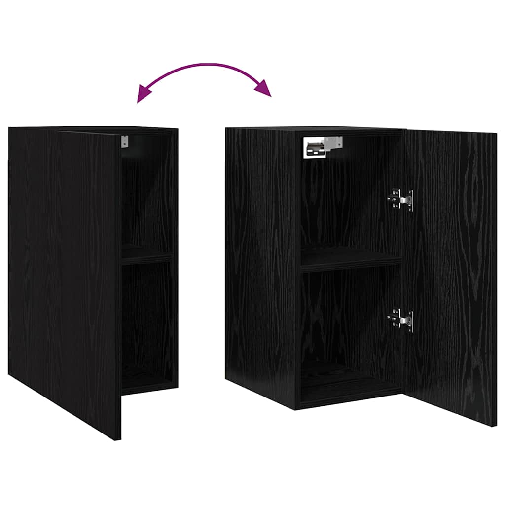 TV Kabinet za Zid Zidne 2 pcs Crni hrast 30,5 x 30 x 60 cm