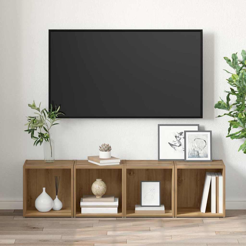 Set TV komoda Zidne 4 pcs Umjetnički hrast 37 x 35 x 37,5 cm