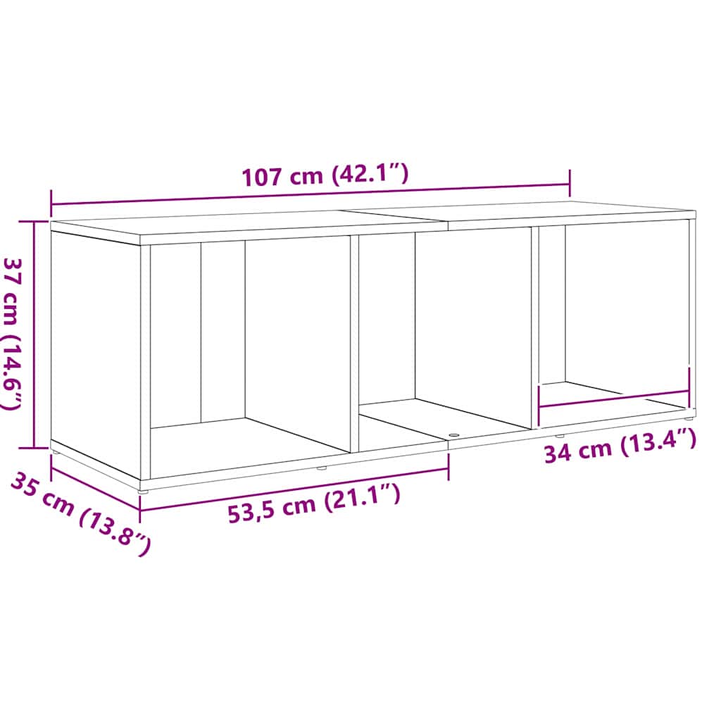 Set TV komoda Zidne Smeđa 72 x 35 x 37 cm Konstruirano drvo