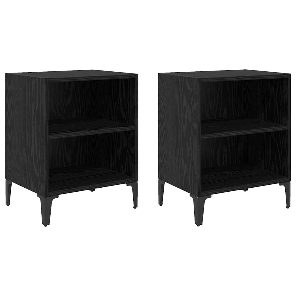 Noćni ormar 2 pcs Crni hrast 40 x 30 x 50 cm Konstruirano drvo