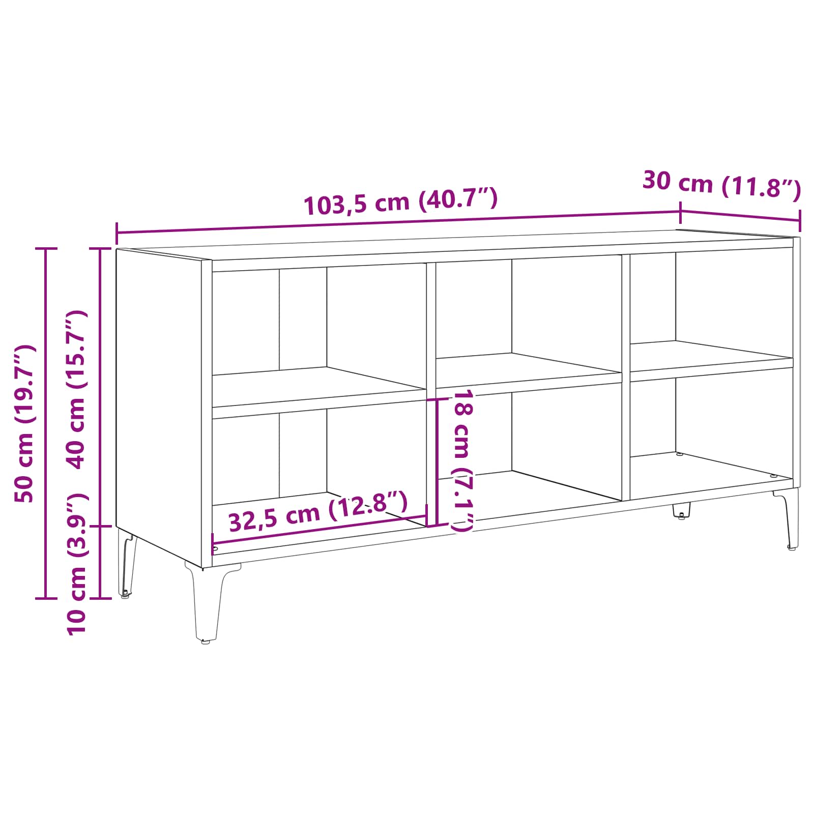 Set TV komoda Zidne Crna 103,5 x 30 x 50 cm Konstrukcijsko drvo