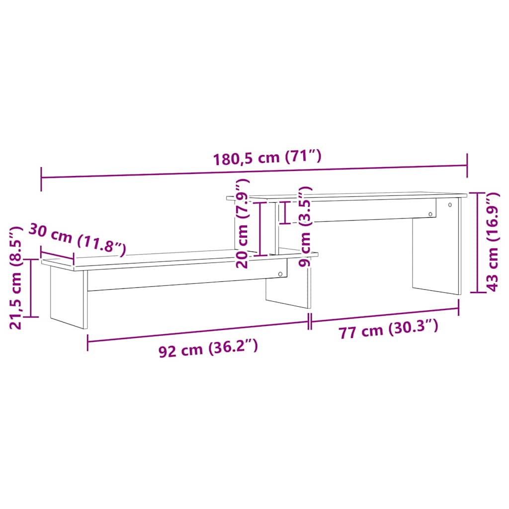 Set TV komoda Staro drvo 180 x 30 x 43 cm Konstruirano drvo