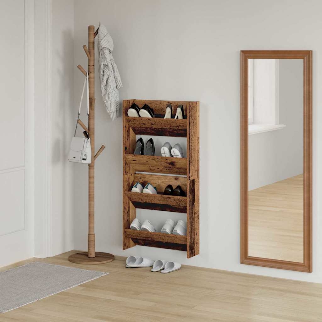 Ormar za cipele s policom 2 pcs Staro drvo 60 x 18 x 60 cm