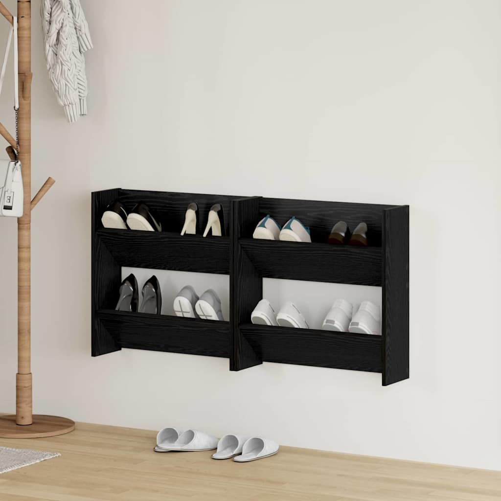 Ormar za cipele s policom 2 pcs Crni hrast 60 x 18 x 60 cm