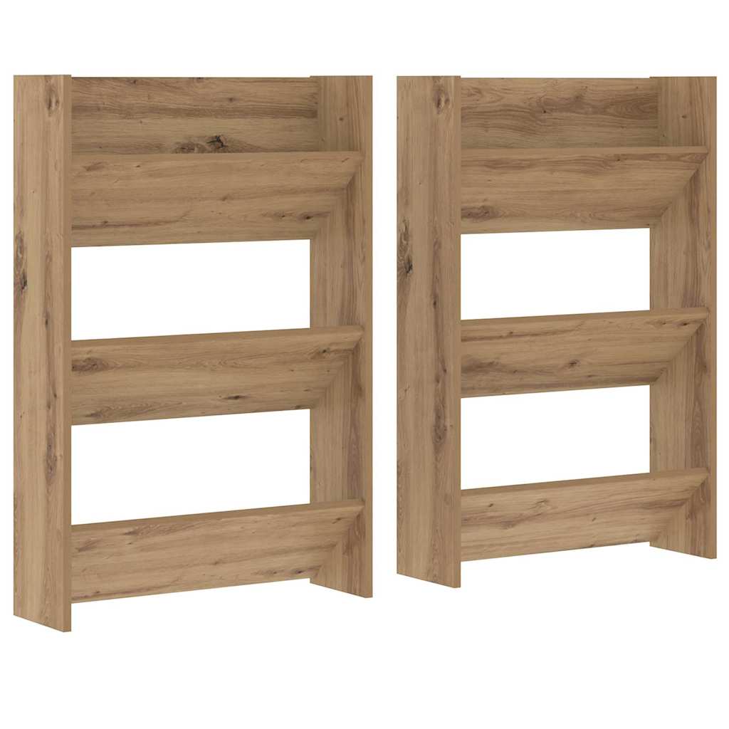 Ormar za cipele Zidne 2 pcs Umjetnički hrast 60 x 18 x 90 cm